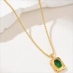 HARAHU Colier MD-38974 - Aurie / Verde KP38974