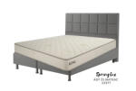 INFINIZA Szállodai Springbox Ágy és Matrac szett - Kárpitozott Szürke Boxspring 160x200 cm