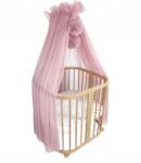 Koell Baldachin pomponokkal kiságyhoz "Tüll piszkos rózsaszín (BAL-LO-TIUL-07)