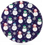 Vilde Karácsonyi Tányér Sötétkék Hóemberrel 33 CM Asztali Dekoráció (4902248544062)