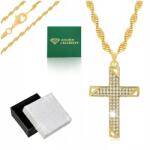 Golden Celebrity Gyönyörű Arany Nyaklánc Kereszt Strasszok 18K Ajándék Nőknek (Biżuteria dla dziewczyny żony córki mamy)