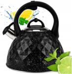 Karl Hausmann Gazra Tehető Vízforraló Síppal, Tetővel, 3 Literes, Rozsdamentes Acél, Indukciós, Fekete (5905155012326)