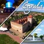 Ajándékgyár Plexi hűtőmágnes Gyula 57x57mm - Világóra, Vár, Szökőkút (MM11)