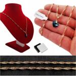 Golden Celebrity Arany Szingapúri Lánc+szív Bermuda Kék Ajándék Nagymama Anyukájának