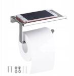  Wc-papír Tartó Rozsdamentes Acélból, Polccal, Loft Stílusú Fürdőszobába (JPM-255)