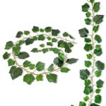 Inspiruj Borostyán Girland Borostyánlevelekkel 180cm Függő Zöld girlandok teraszra (HD00759)