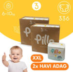 Pillo pelenka 3-as, 6-10 kg - 336 db - 2 havi pelenkacsomag