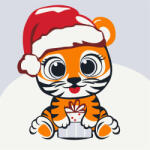 Alkotásutca Aranyos tigris ajándék - Kifestő készlet kereten gyerekeknek 20x20