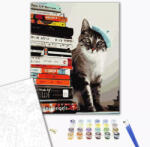 Alkotásutca Olvasó macska - Számfestő készlet kereten 40x50