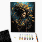 Alkotásutca Víz alatt - Számfestő készlet fekete vásznon, kereten 40x50