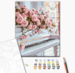 Alkotásutca Rózsás zongora - Számfestő készlet kereten 40x50