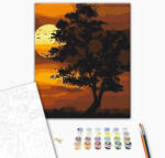 Alkotásutca Lángoló naplemente - Számfestő készlet kereten 40x50