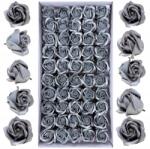 Inspiruj Ezüst színű rózsa szappan szett 50 db Szappan rózsa fejek flowerboxokhoz (HD00737)