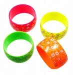  Széles többszínű műanyag karkötők, 4 darab (0615-608 SAH)
