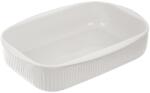ORION Vas de copt - dreptunghi ondulat alb 24 x 17 cm