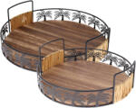 Excellent Houseware Set 2 tavi servire Excellent Houseware, lemn metal, 25 30x8.2 cm, maro (KO-NB1422700) Tava