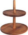 Excellent Houseware Suport servire cu 2 nivele Excellent Houseware, lemn, 23 18.5x23 cm, maro (KO-210001360) Tava