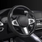 AVEX Set 2 ornamente volan finisaj ALCANTARA NEGRU, dimensiune universala (AVX-T021023-6N) - Technodepo