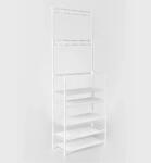  Állvány Ruhatartó Polc Cipőtartó Fém Fehér Loft (8207_1)