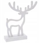 Trend-Deco Fa rénszarvas fehér figura 20 cm karácsonyi dísz ajándék karácsonyra (tre0042)