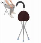  Összecsukható Bot Idős Emberek Számára, Ülőkével, 3 Lábú, Erős és Könnyű (8235)