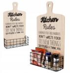 Vilde Fali polc fém fekete 9x28x50 cm (530814a)