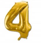 Party Deco Fólia lufi 4-es szám XXL 86 cm arany születésnapi partira