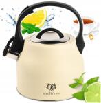 Karl Hausmann Rozsdamentes Acél Teáskanna Gázhoz 2, 3L Krémszínű Síppal Fogantyú Indukciós Acél (5905155031143)