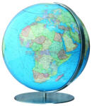 Columbus DUO világítós asztali, akril földgömb, rozsdamentes acél talppal és meridiánnal Ø 30 cm