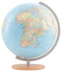 Columbus DUO világítós asztali, akril földgömb, tömör bükkfa talppal és ezüstszürke meridiánnal Ø 30 cm