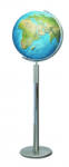 Columbus DUORAMA világítós, álló, kristályüveg földgömb, rozsdamentes acél alappal és meridiánnal Ø 40 cm