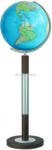 Columbus DUO világítós, álló, kristályüveg földgömb, tölgyfa alappal, rozsdamentes acél meridiánnal Ø 40 cm