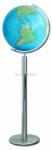 Columbus DUO világítós, álló, kristályüveg földgömb, rozsdamentes acél alappal és meridiánnal Ø 40 cm