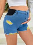 Shein Kék Lyukacsos Farmer Rövidnadrág (s) (578859)