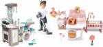 Smoby Set căsuță pentru păpușă cu trei părți și bucătărie electronică Large Doll´s Play Center Soft Baby Nurse Smoby cu mașină de spălat și aspirator vertical cu sunet realistic (SM220394-14) Papusa