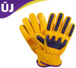 Parweld Panther sofőr kesztyű, tehénbőr, ütésvédőkkel lila/sárga 10-es (P3857-10) - szerszamhaz