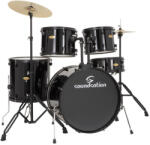 Soundsation EDK22B-BK - 5 részes dobszett, hársfa testtel, sárgaréz cintányérokkal, Fekete - hangtechnikashop