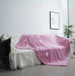 VG Sötétben fluoreszkáló XL takaró 180 x 150 cm, rózsaszín-csillagos (24302_R)