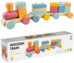 HomeandMode 15 részes színes Fa építő Játék vonat, 18 hónapos kortól (HT1000070)