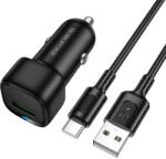 BOROFONE autós töltő BZ34 Cloud - USB - QC 3.0 18W Type C kábellel fekete