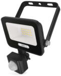 EMOS LED reflektor GLARO PIR 10 W, fekete, IP54, 1000 lm, természetes fehér (ZS2314B)
