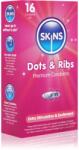 Skins Dots & Ribs óvszerek Vanilla 16 db
