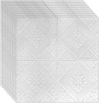 NEXTLY 50 x 3D NEXTLY öntapadós tapéta készlet, falra vagy mennyezetre, vízálló, állítható, erős ragasztó, könnyen felszerelhető, lefedettség 24, 5 nm, 70x70 cm, fehér, 79-es kód, rombusz modell (S50TAPET-79