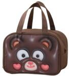 Flippy Hordozható 3D-s rajzfilm Flippy hűtőtáska gyerekeknek Oxford textilből készült ebédlőtáska 27, 5x18x20 cm mackó mintás barna (131614)