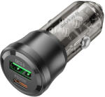 BOROFONE 38W autós töltő BZ25 Journey - USB + Type C - PD 3A fekete