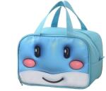 Flippy 3D-s rajzfilm-hűtőtáska, hordozható gyerekeknek, oxfordi szövetből készült ebédlőtáska 27, 5x18x20 cm-es bálnamintás kék (131619)