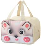 Flippy 3D rajzfilmes hűtőtáska, hordozható gyerekeknek, oxford szövetből készült uzsonnástáska, 27, 5x18x20 cm egérmintás bézs (131616)