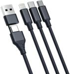 3mk Protection USB 2.0 + USB 2.0 Type C Lightning + Micro USB + USB Type C Átalakító Fekete 1.5m 5903108541244 (5903108541244)