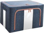Flippy Összehajtható tárolódoboz, Flippy, cipzárral, 100 L, Textil, 60x42x40 cm, sötétkék, két ablakkal (125645)