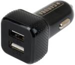 CARUBA Duo autós töltő 2.4A fekete (CARD101338)